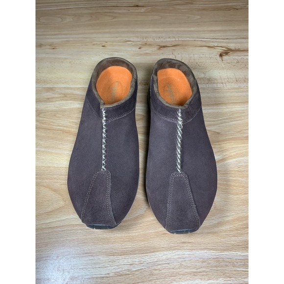 EASY SPIRIT, LADIES BROWN LEATHER SUEDE CLOGS So 10 M Super Comfortable - Picture 1 of 6